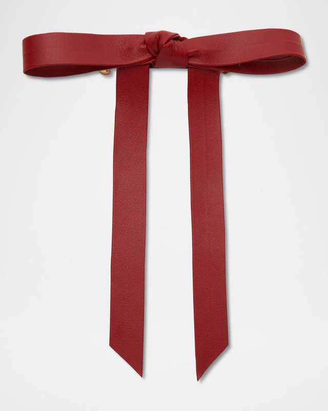 Bardot Faux Leather Bow Barrette